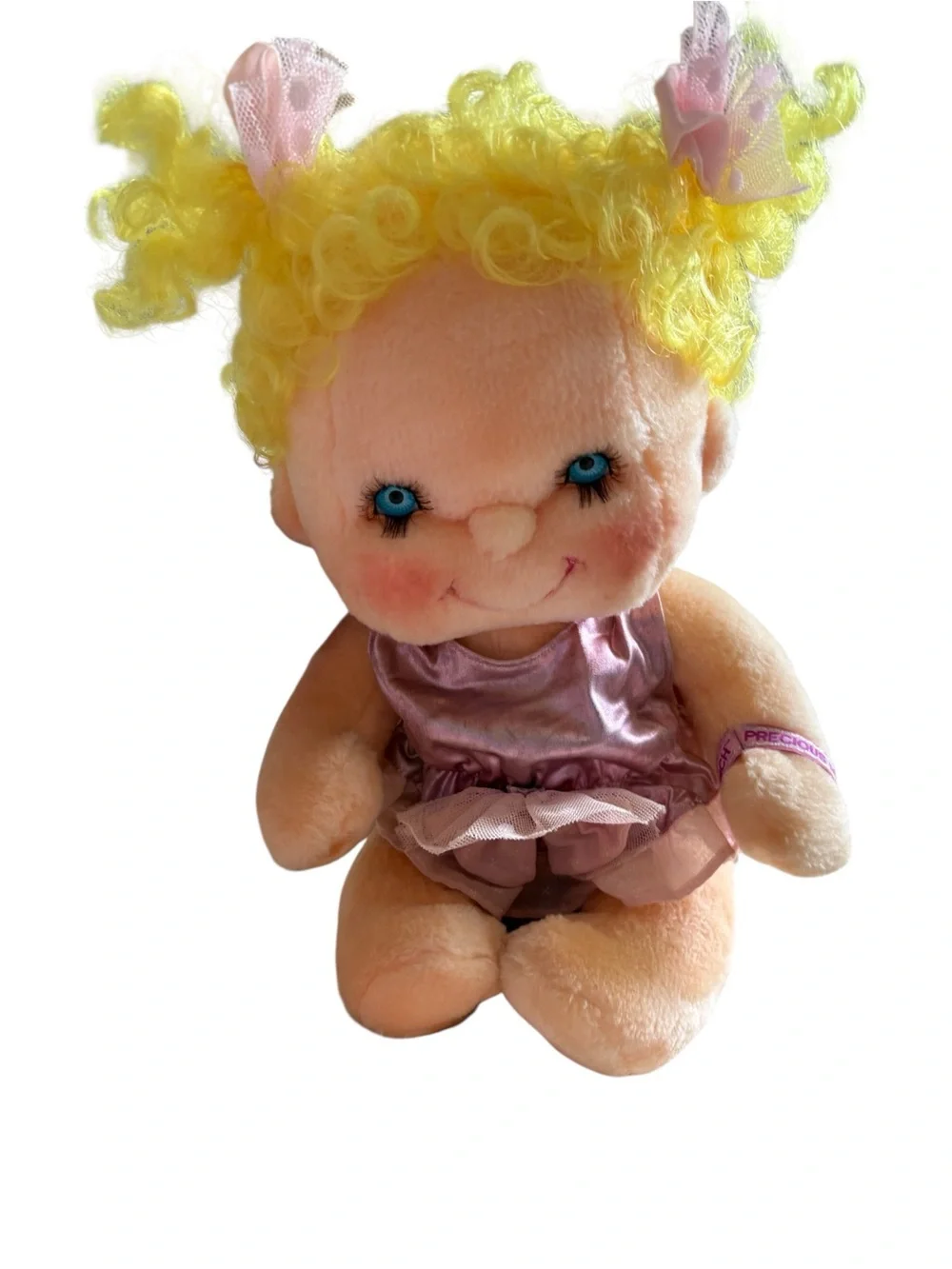Kenner Hugga Bunch Precious Hugs 18” Blonde Curly Plush Doll 80’s Baby Vintage